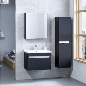 Denko More 65 cm Mdf Siyah Banyo Dolabı Takımı ve Boy Dolabı