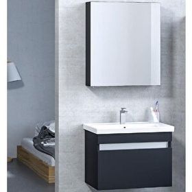 Denko More 65 cm Siyah Banyo Dolabı Takımı