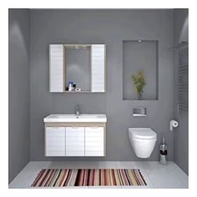 Denko Mostar 70 cm Mdf Üzeri Lake Banyo Dolabı Takımı