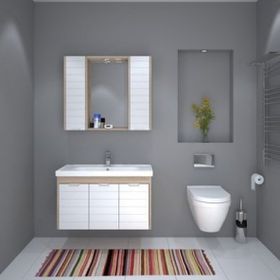 Denko Mostar 90 cm Banyo Dolabı Takımı