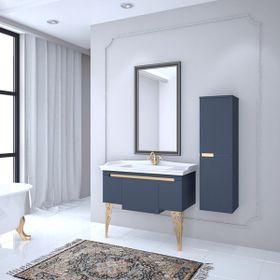 Denko Motta 100 cm Beyaz Boy Dolap ve Banyo Dolabı Takımı