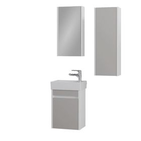 Denko Natalia 40 cm Mdf Kul Gri Banyo Dolabı Takımı ve Boy Dolabı