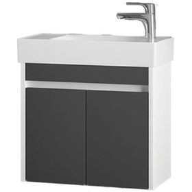 Denko Natalia 60 cm Mdf Antrasit Gri Banyo Dolabı Alt Modül ve Seramik Lavabo