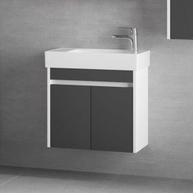 Denko Natalia 60 cm Mdf Antrasit Gri Banyo Dolabı Alt Modül ve Seramik Lavabo