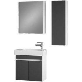 Denko Natalia 60 cm Mdf Antrasit Gri Banyo Dolabı Takımı ve Boy Dolabı