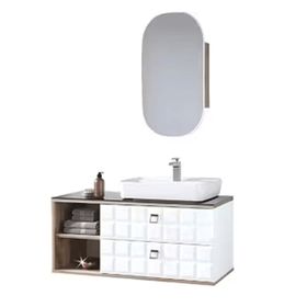 Denko Oscar 95 cm Mdf Banyo Dolabı Takımı ve Yan Boy Dolabı