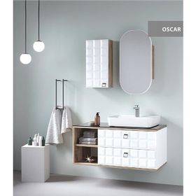 Denko Oscar 95 cm Mdf Banyo Dolabı Takımı ve Yan Boy Dolabı