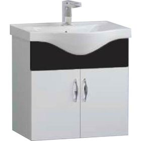 Denko Siyah Alt Modül ve Lavabo Banyo Akyazı 55 cm Mdf Banyo Dolabı