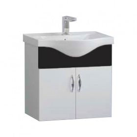 Denko Siyah Alt Modül ve Lavabo Banyo Akyazı 55 cm Mdf Banyo Dolabı