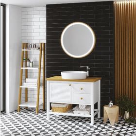 Denko Smarto 95 cm Mdf Beyaz Banyo Dolabı Takımı ve Boy Dolabı