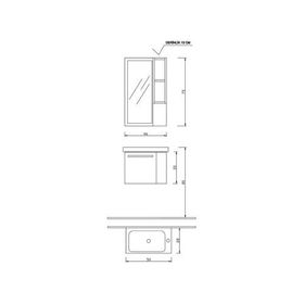 Denko Step Beyaz Alize 50 cm Banyo Dolabı