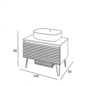 Denko Taylan 100 cm Mdf Siyah Banyo Dolabı Alt Modül ve Lavabo