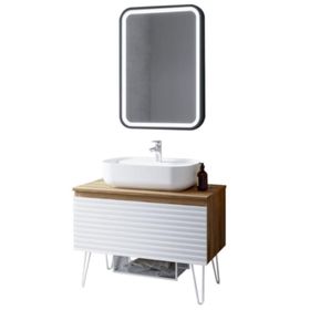 Denko Taylan 85 cm Beyaz Banyo Dolabı