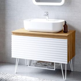 Denko Taylan 85 cm Beyaz Banyo Dolabı
