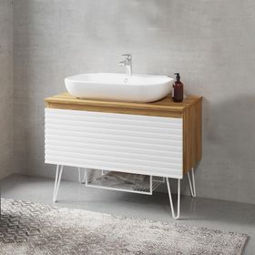 Denko Taylan 85 cm Beyaz Banyo Dolabı