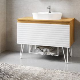 Denko Taylan 85 cm Mdf Beyaz Banyo Dolabı Alt Modül ve Lavabo