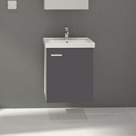 Denko Terra 50 cm Mdf Antrasit Gri Banyo Dolabı Alt Modül Lavabo