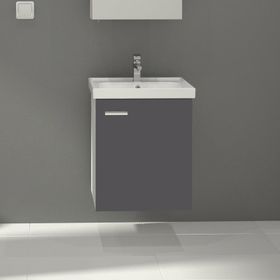 Denko Terra 50 cm Mdf Antrasit Gri Banyo Dolabı Alt Modül Lavabo
