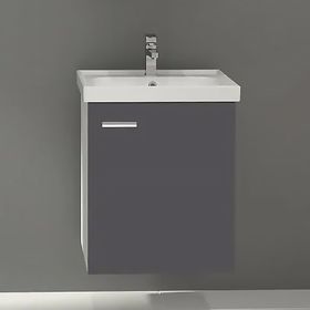 Denko Terra 50 cm Mdf Antrasit Gri Banyo Dolabı Alt Modül Lavabo