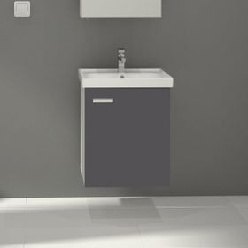 Denko Terra 50 cm Mdf Antrasit Gri Banyo Dolabı Alt Modül Lavabo