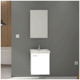 Denko Terra 50 cm Mdf Beyaz Banyo Dolabı Alt Modül ve Lavabo