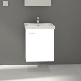 Denko Terra 50 cm Mdf Beyaz Banyo Dolabı Alt Modül ve Lavabo