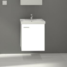 Denko Terra 50 cm Mdf Beyaz Banyo Dolabı Alt Modül ve Lavabo