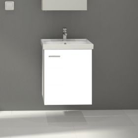 Denko Terra 50 cm Mdf Beyaz Banyo Dolabı Alt Modül ve Lavabo