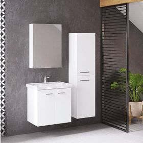 Denko Terra 60 cm Mdf Beyaz Banyo Dolabı Takımı ve Boy Dolabı