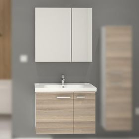 Denko Terra 80 cm Boy Dolap ve Banyo Dolabı Takımı