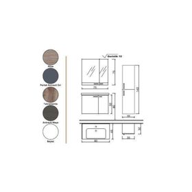 Denko Terra 80 cm Boy Dolap ve Banyo Dolabı Takımı