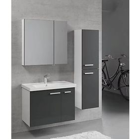 Denko Terra 80 cm Mdf Antrasit Gri Banyo Dolabı Takımı
