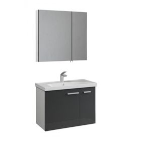 Denko Terra 80 cm Mdf Antrasit Gri Banyo Dolabı Takımı