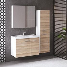 Denko Terra 80 cm Mdf Banyo Dolabı Takımı ve Boy Dolabı