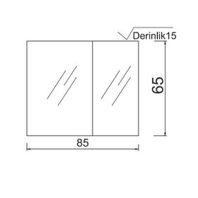 Denko Terra 90 cm MDF Alize Banyo Dolabı Aynalı Üst Modülü