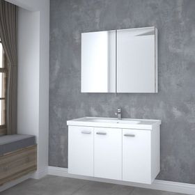 Denko Terra Beyaz 100 cm Banyo Dolabı
