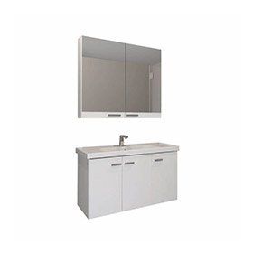 Denko Terra Beyaz 100 cm Banyo Dolabı