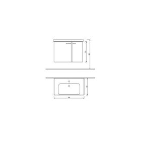 Denko Terra Beyaz Alize 80 cm Banyo Dolabı