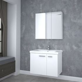Denko Terra Beyaz Alize 80 cm Banyo Dolabı