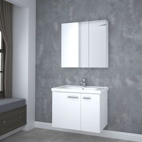 Denko Terra Beyaz Alize 80 cm Banyo Dolabı