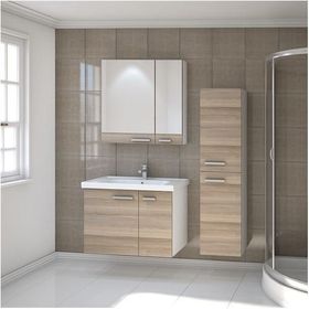 Denko Terra Beyaz Alize 80 cm Banyo Dolabı