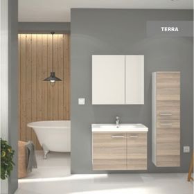 Denko Terra Beyaz Alize 80 cm Banyo Dolabı