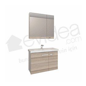 Denko Terra Beyaz Alize 80 cm Banyo Dolabı