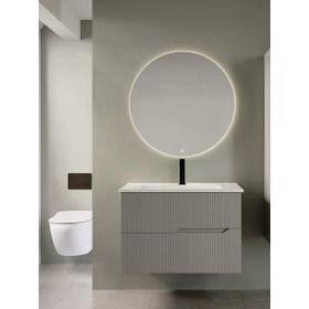 Denko Tiran 100 cm Beyoğlu Gri Banyo Dolabı Takımı