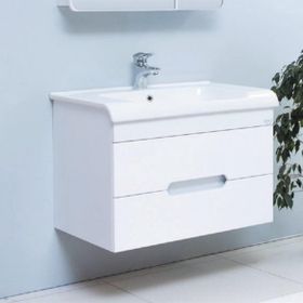 Denko Tuana 80 cm Mdf Beyaz Banyo Dolabı Alt Modül ve Lavabo
