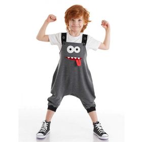 Denokids CFF-21Y1-083 Zıpır Gri Erkek Çocuk Tulum