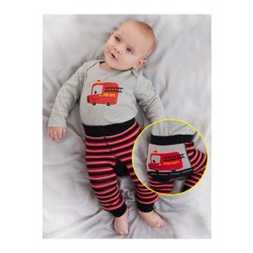 Denokids Cff-22S1-171 Erkek Bebek İtfaiye Body Tayt Pantolon Takım