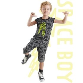 Denokids Gri Uzay Roket Erkek Çocuk Tulum