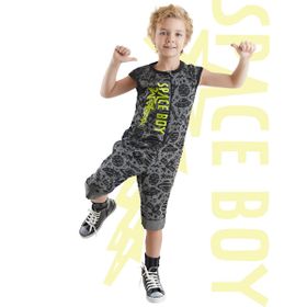 Denokids Gri Uzay Roket Erkek Çocuk Tulum