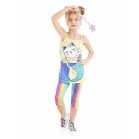 Denokids Sarı Deniz Kedisi Kız Çocuk Tunik Tayt Takım